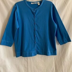 Blue Button-Up Cardigan L
